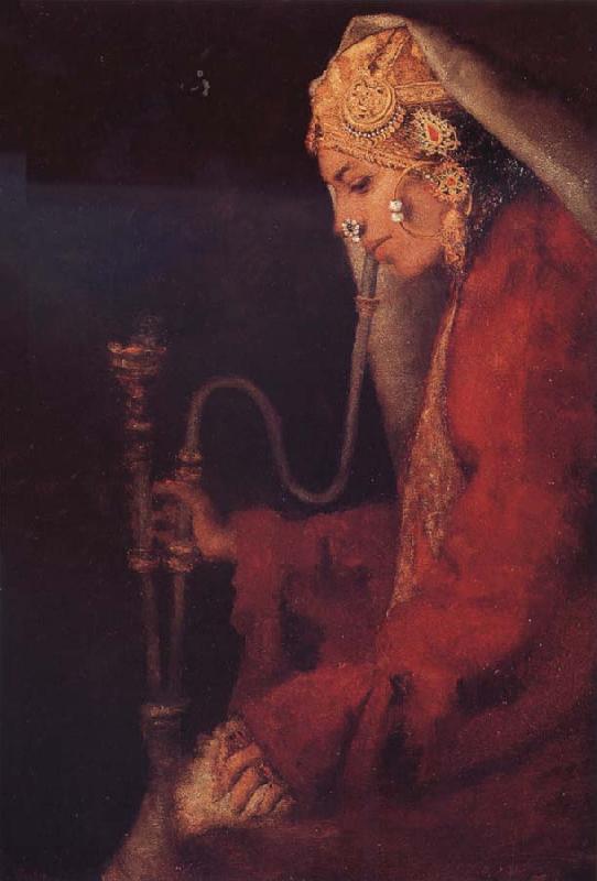 Mortimer Menpes A Kashmiri Nautch Girl with a Hookah